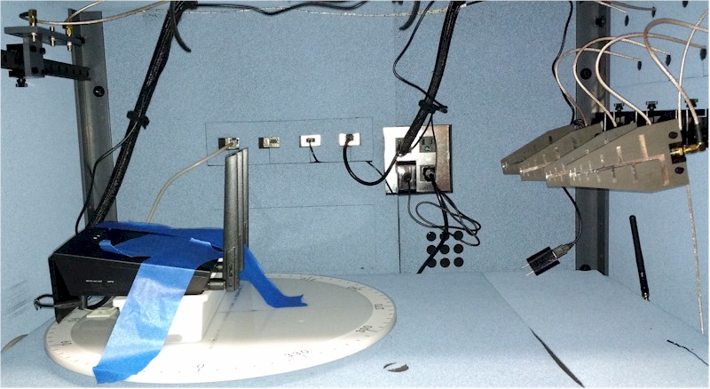 ASUS RT-AC86U in test chamber - face down