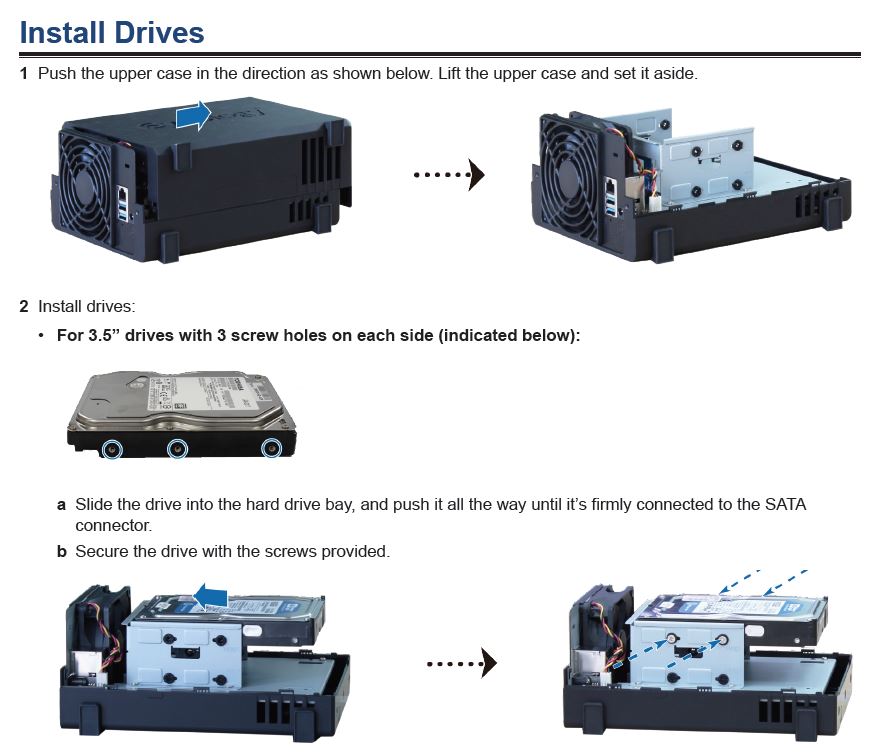 Drive installation is quick and easy