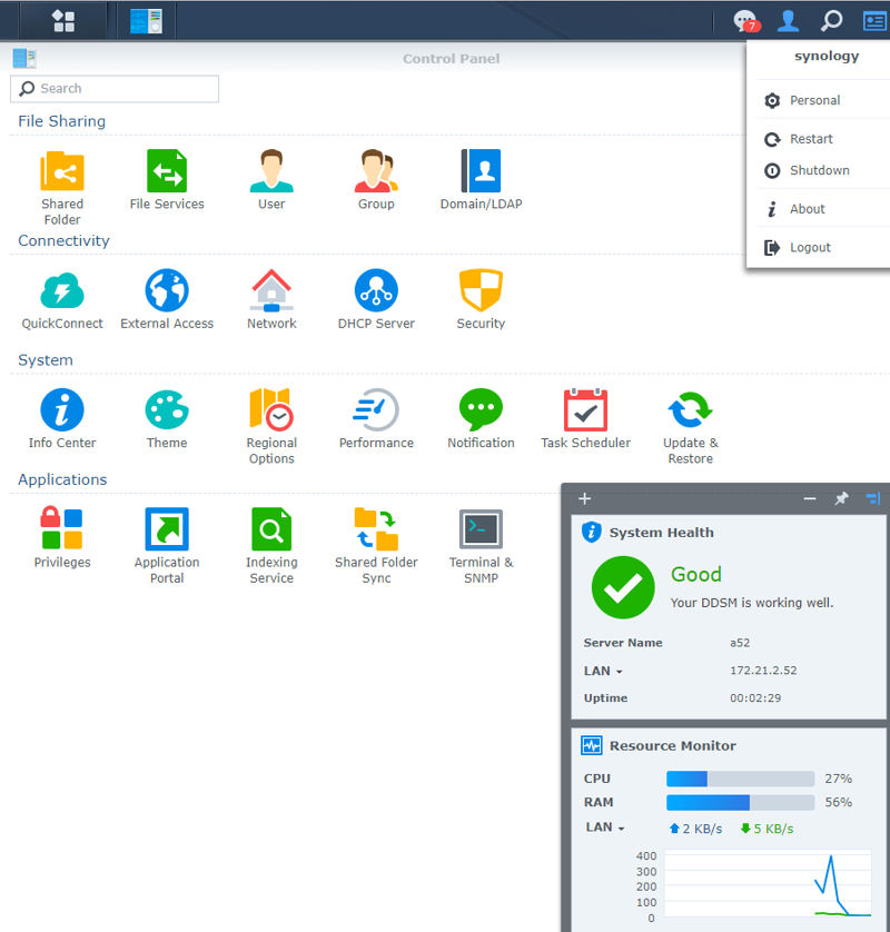 Synology DSM 6 Control Panel