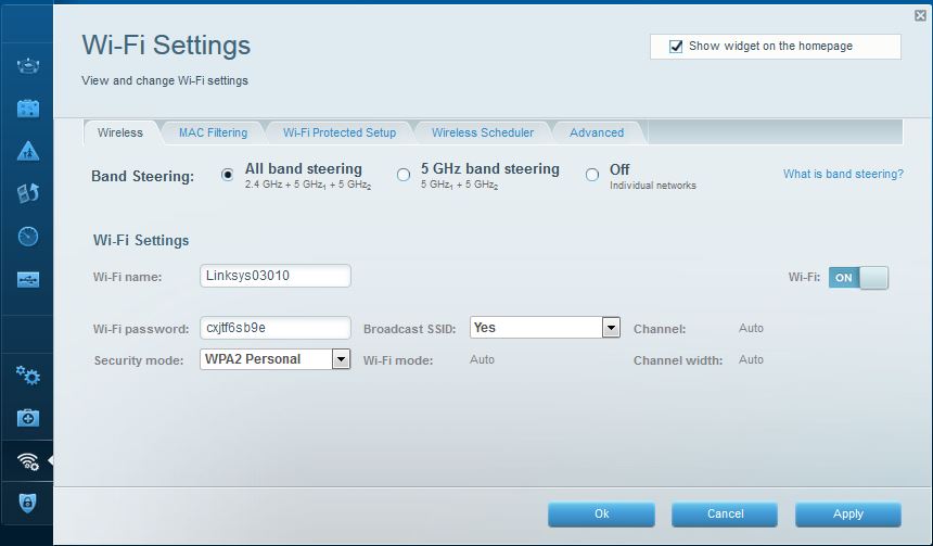 Linksys EA8300 Wi-Fi Defaults