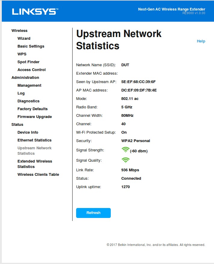 Upstream/backhaul info