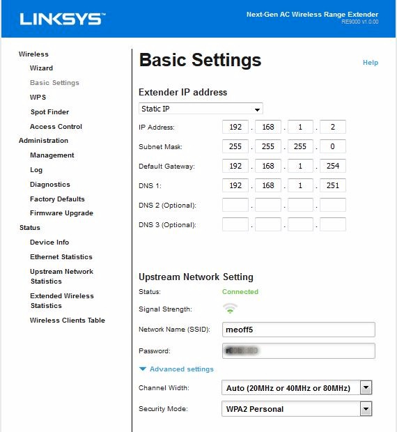 Basic settings - LAN and backhaul radio