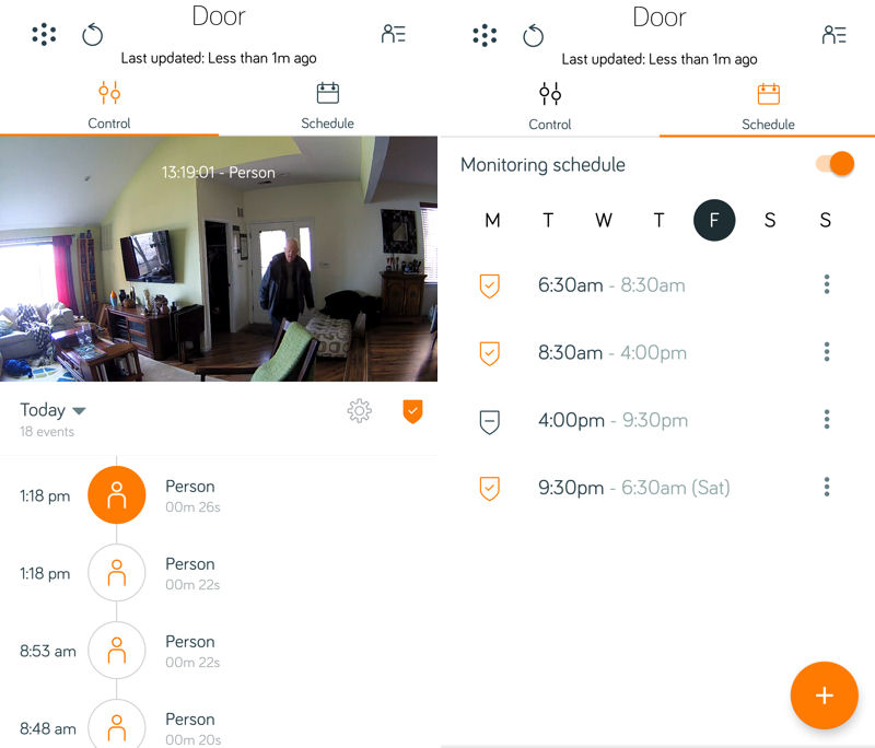 Hive View - "Person recording"(l) and Scheduling (r)