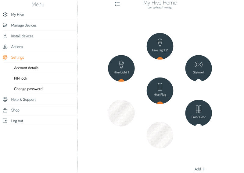 Hive Main Menu - iPad