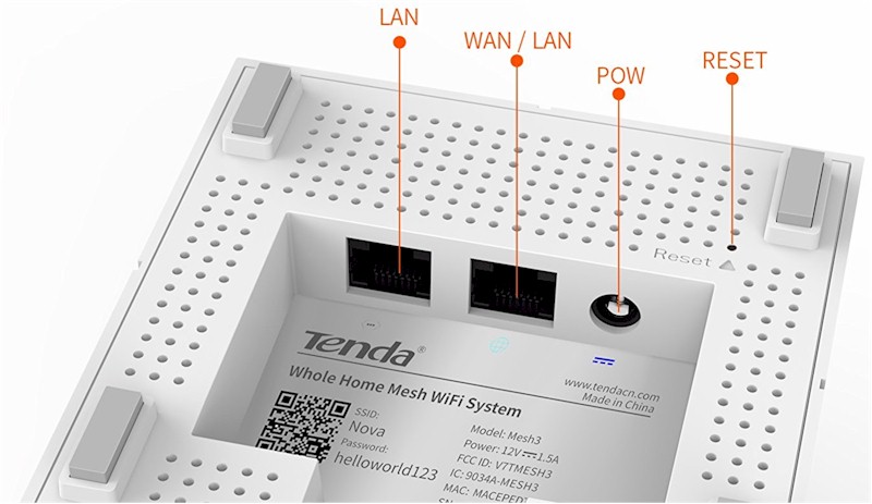 Tenda Nova connectors