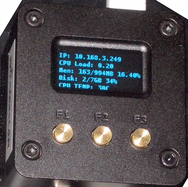 WLAN Pi OLED showing leased IP address