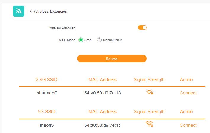 K3C advanced wireless settings