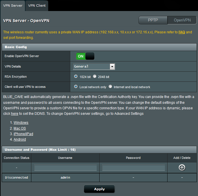 OpenVPN server