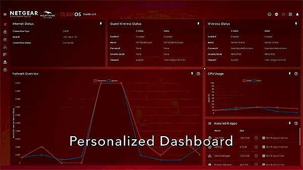 XR500 DumaOS Dashboard is a "second screen" for gaming