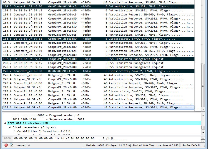 Packet capture - Pal 5 GHz band preference - more