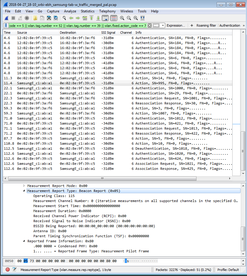 Packet capture - Android STA w/ traffic