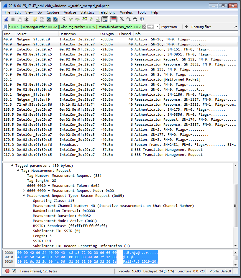 Packet capture - Windows STA w/ traffic