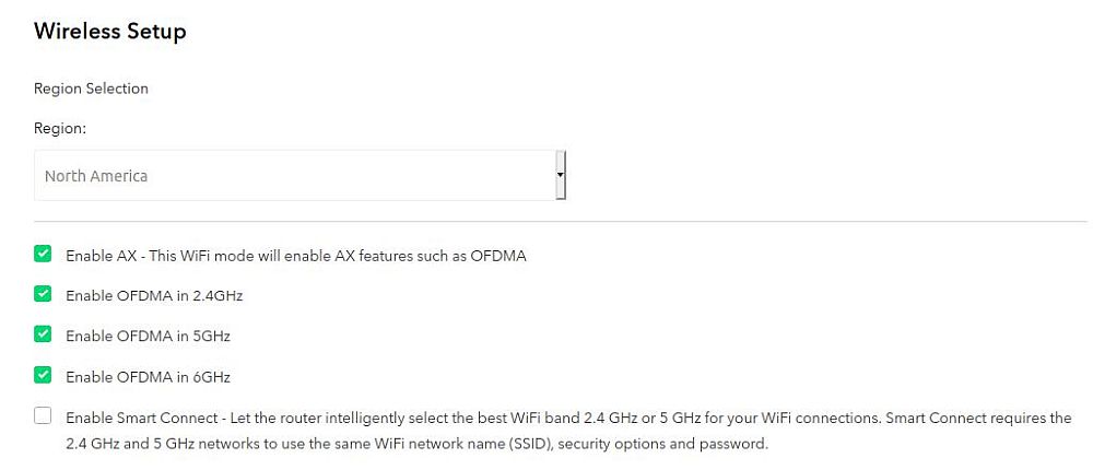 NETGEAR RAXE500 Wi-Fi Settings