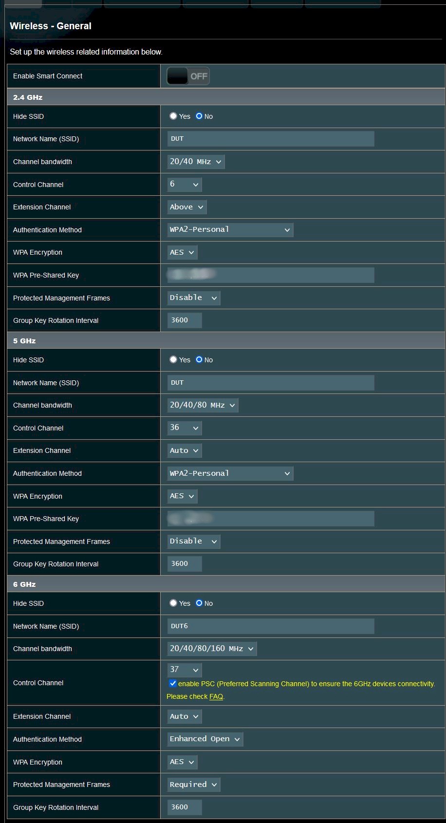 ASUS ZenWiFi ET8 Wireless General Settings